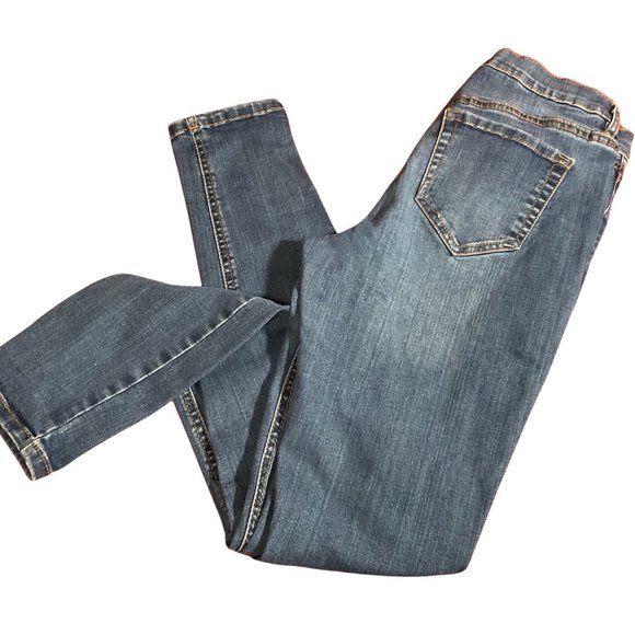 Medium Wash Distressed High Rise Jegging - Picture 2 of 4